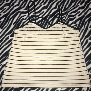 Summer Black and white striped cami style tank top